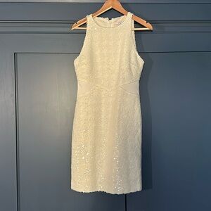DEREK LAM 10 CROSBY White Sequin Mini Dress